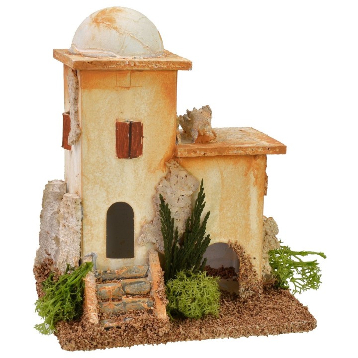 Pair of minarets with stairs and Arab arch cm 11x8x11.5 h for