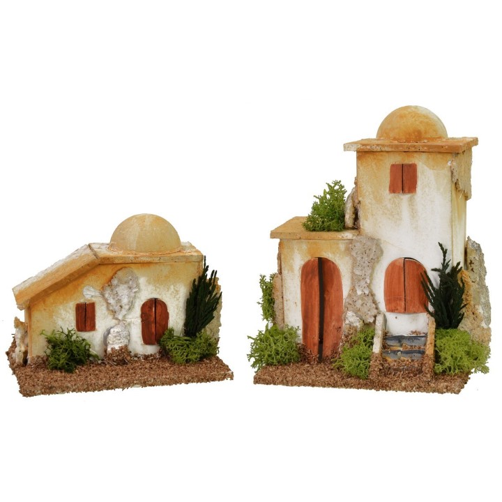 Pareja de minaretes con cúpula y escaleras de 11x8x15 cm de