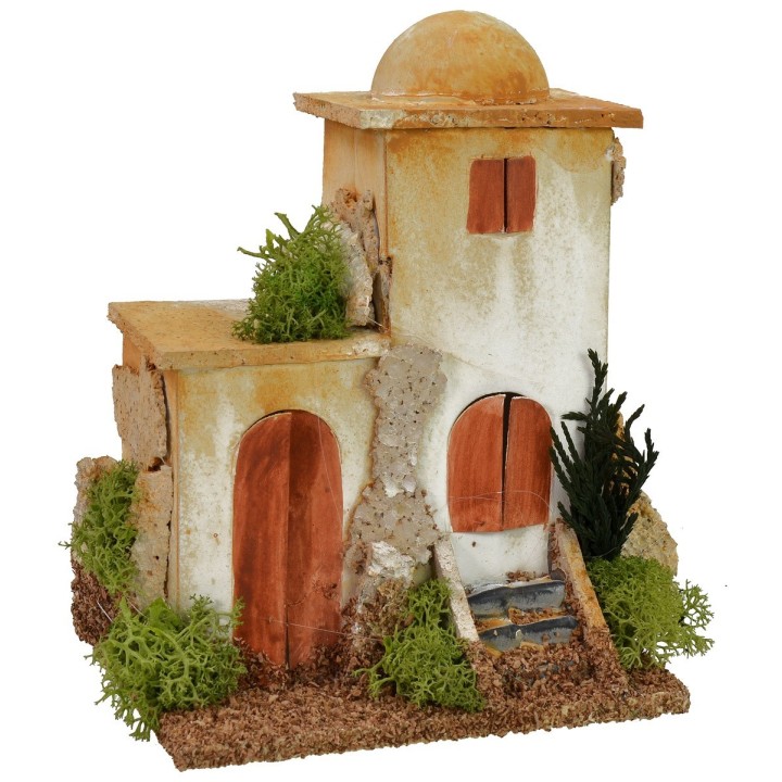 Pareja de minaretes con cúpula y escaleras de 11x8x15 cm de
