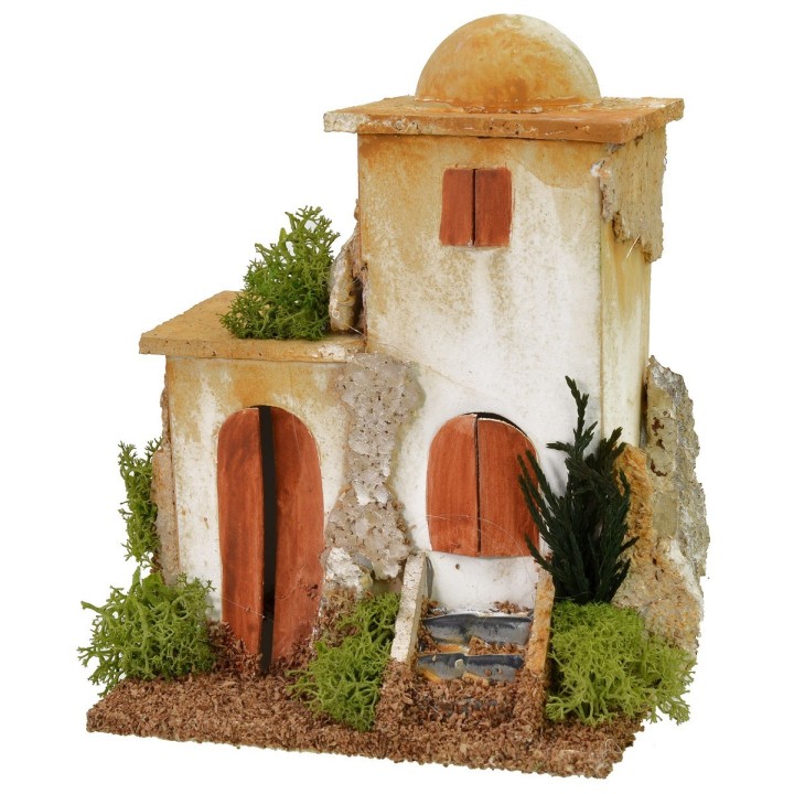 Pareja de minaretes con cúpula y escaleras de 11x8x15 cm de