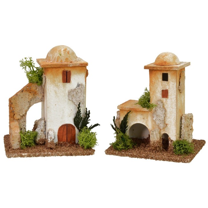 Coppia a due piani con arco laterale cm 11x8x13 h per statue