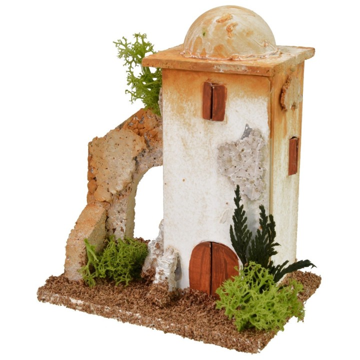 Coppia a due piani con arco laterale cm 11x8x13 h per statue