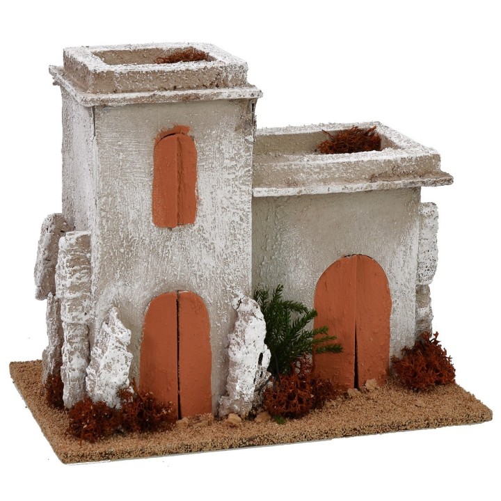 Palestinian minaret with square roofs 20x12x16.5h cm