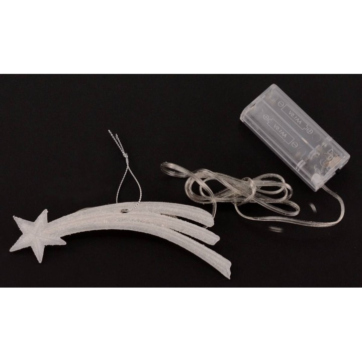 Stella cometa 15 cm luce calda con 4 led a batterie