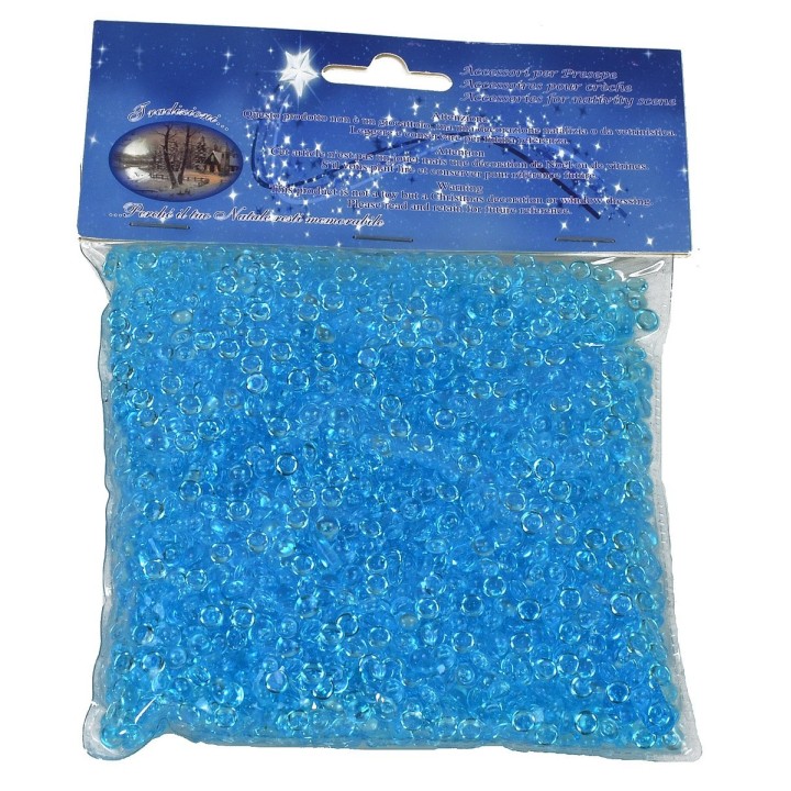 Bag of grains of small light blue gems 150 gr