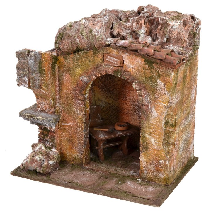 Ambientazione di un ciabattino per presepe cm 24,5x17,5x24 h