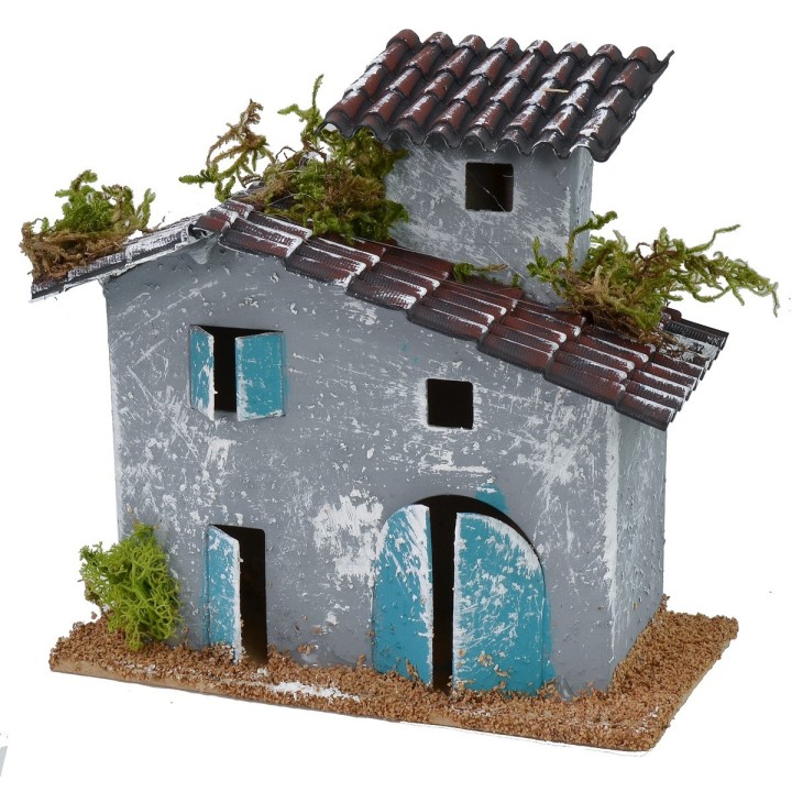 Eighteenth-century house with turret 13x7x13 cm h