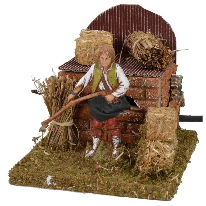 Farmer with moving scythe Landi Moranduzzo series 10 cm