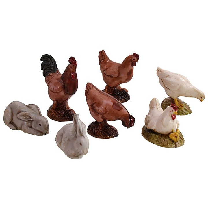 Set 12 animali da cortile Landi Moranduzzo per statue 10 cm