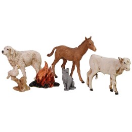 Set of 5 animals and flame series 10 cm Landi Moranduzzo