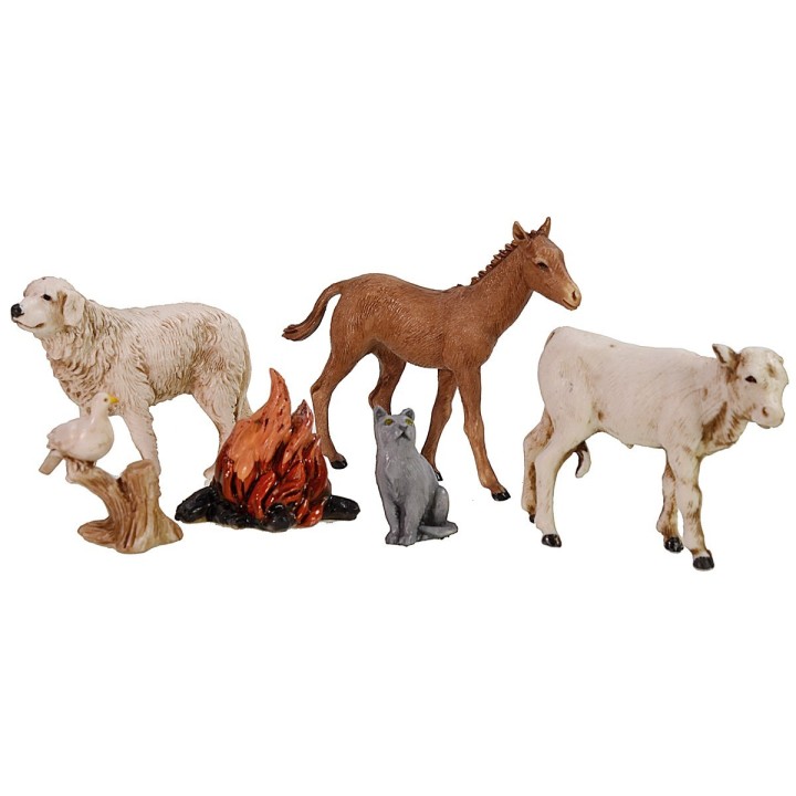 Set of 5 animals and flame series 10 cm Landi Moranduzzo