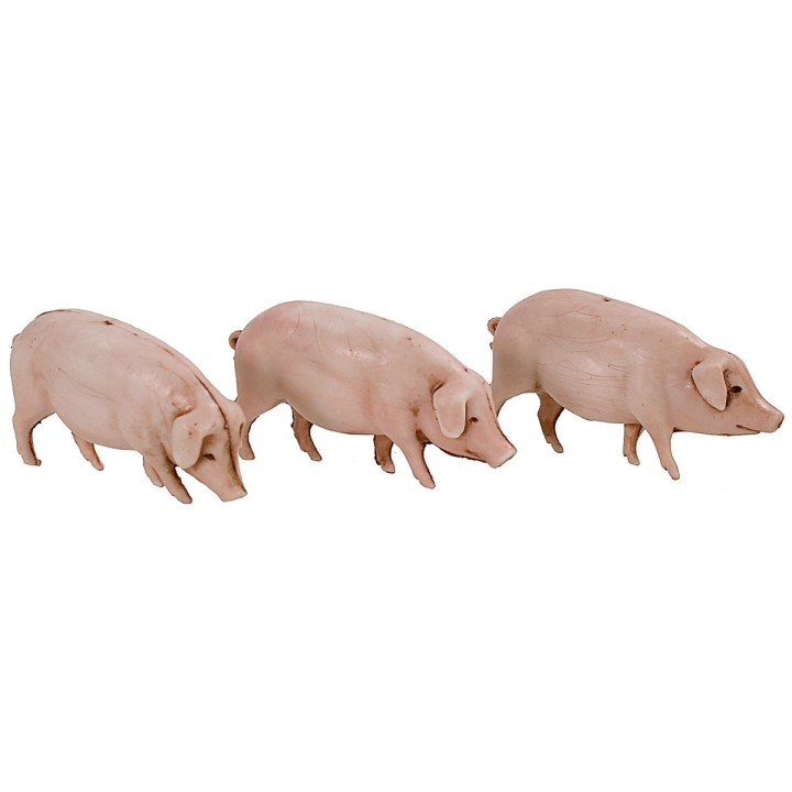 Set 3 maiali Landi Moranduzzo per statue 10 cm