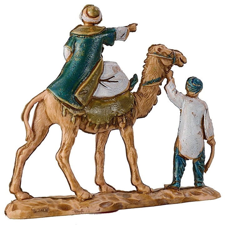 Tres Reyes Magos de 3,5 cm en camello Landi Moranduzzo