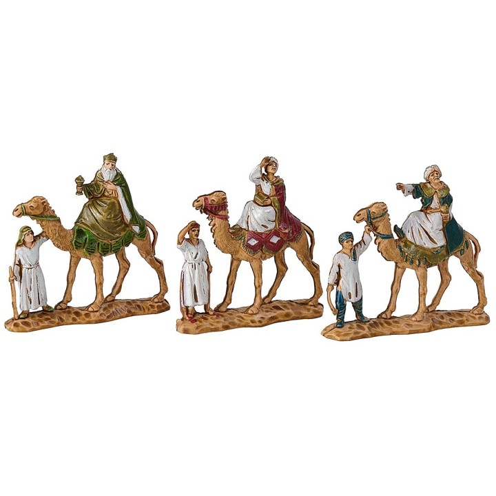 Tres Reyes Magos de 3,5 cm en camello Landi Moranduzzo