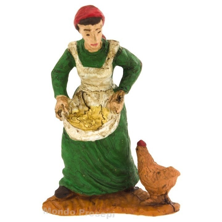 Contadina con gallina serie Oliver cm 5
