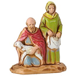 Uomo e donna con agnello cm 3,5 Landi