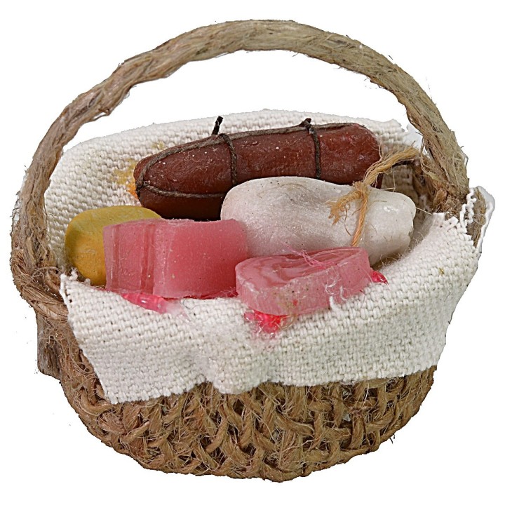 Wax basket with cold cuts and cheeses ø 4,5 cm