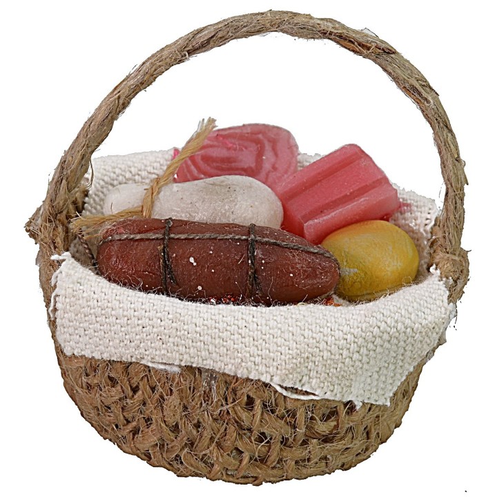 Cesta con embutidos y quesos en cera ø 4,5 cm