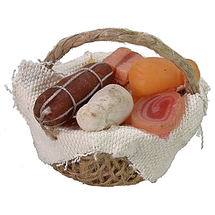 Wax basket with cold cuts and cheeses ø 4 cm