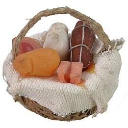 Wax basket with cold cuts and cheeses ø 4 cm