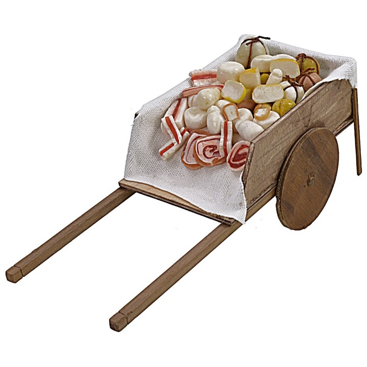 Wagon with cured meats and cheeses in wax cm 22,5x8,7x7,8 h