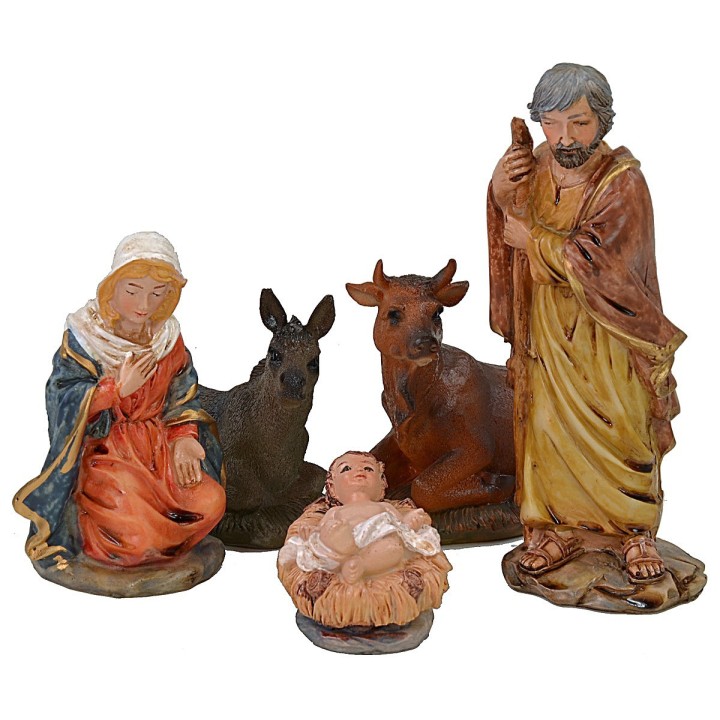 Natividad 5 figuras de 15 cm en resina