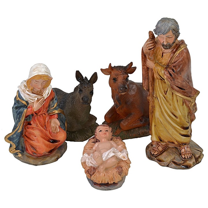 Natividad 5 figuras de 15 cm en resina