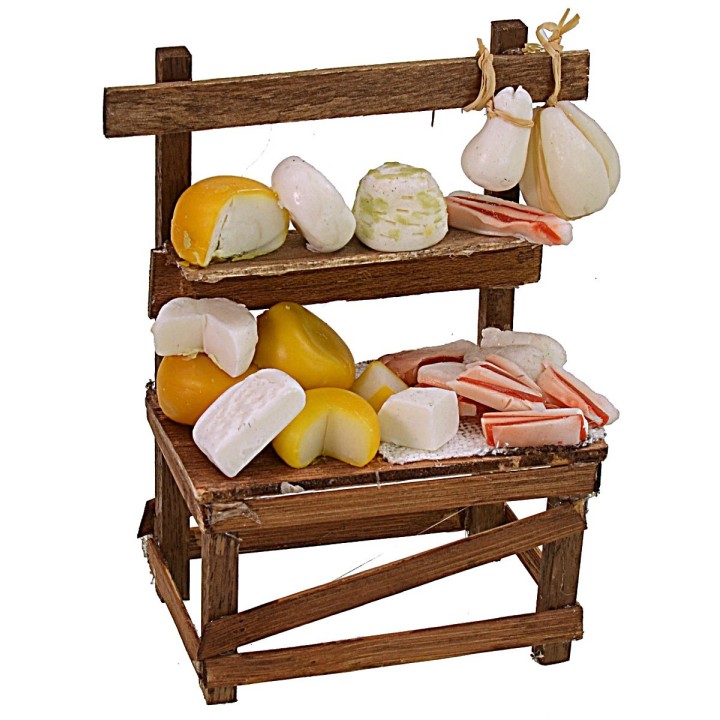 Banco con salumi e formaggi in cera cm 10x5,5x12 h