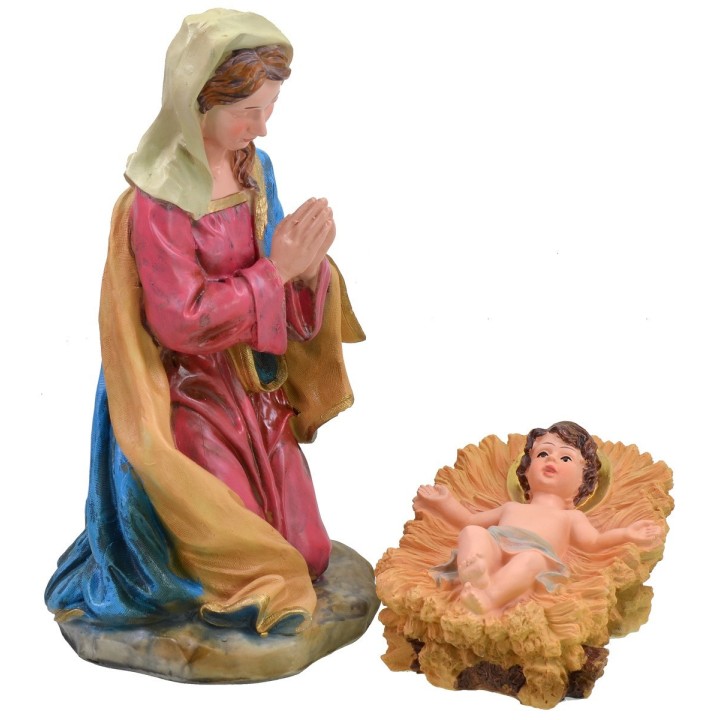 Natività 10 soggetti in resina h 50 cm