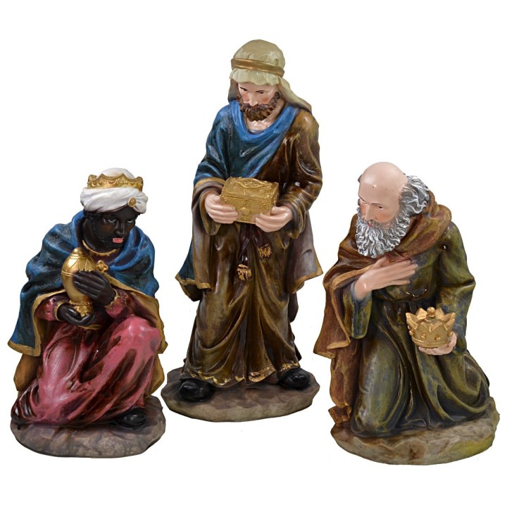 Natività 10 soggetti in resina h 50 cm