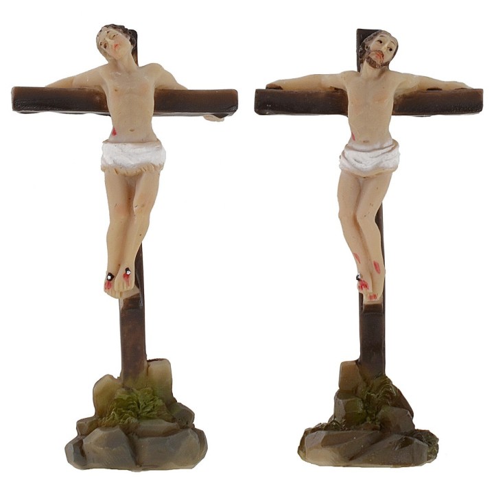 Statue Pasquali ladroni crocifissi sul Calvario 5 cm