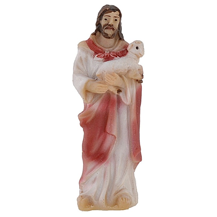 Statue Pasquale Good Pastor with lamb 5 cm