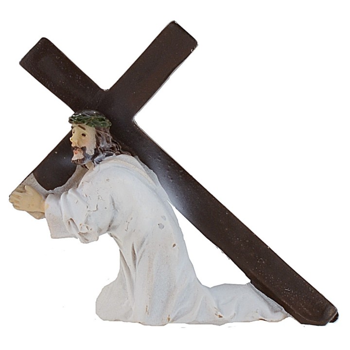 Gesù che cade con la croce 5 cm statue pasquali