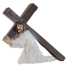 Jesus falling with the cross 5 cm Easter statues
