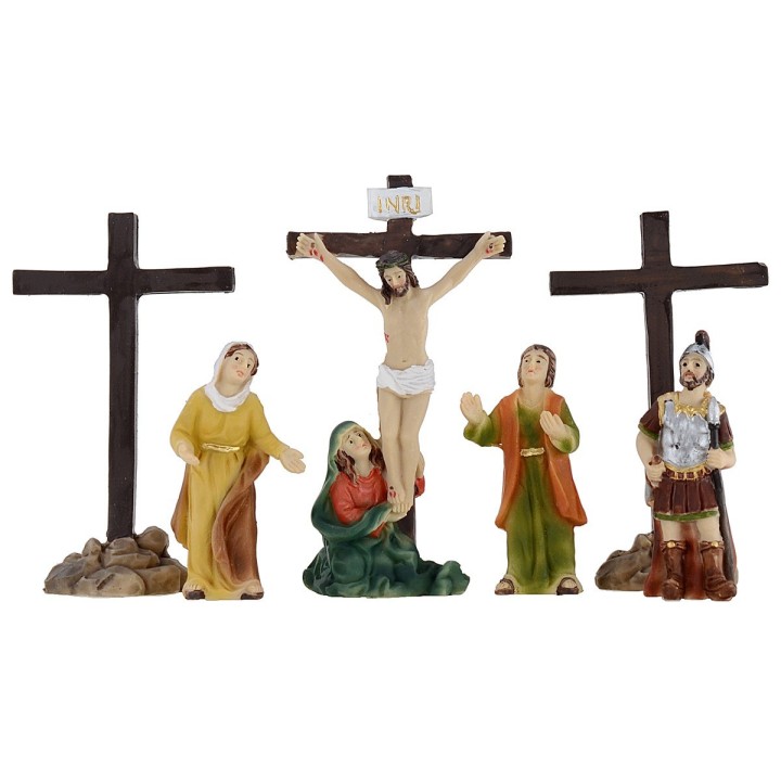 Statue Pasquali scena Crocifissione di Gesù 5 cm