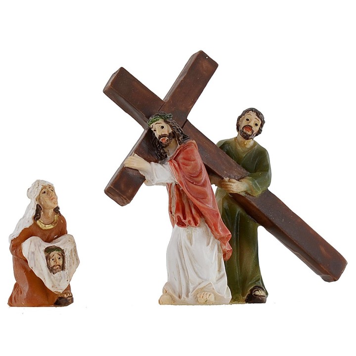 Estatuas de Pascua escena de la subida al Monte Calvario 5 cm