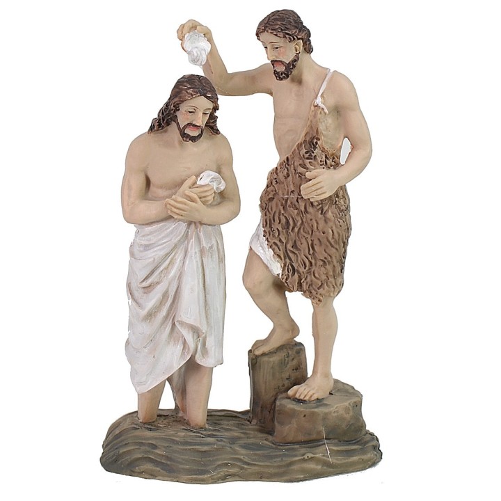 Statua Pasquale scena il Battesimo di Gesù 9 cm