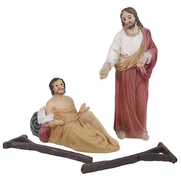 Gesù guarisce il paralitico cm 9 Statue Pasquali