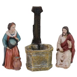 Gesù e la donna Samaritana cm 9 Statue Pasquali