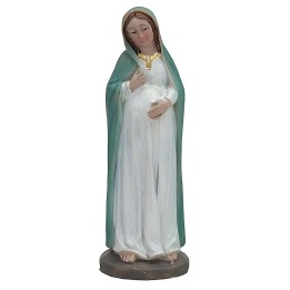 Madonna incinta veste chiara 9 cm in resina