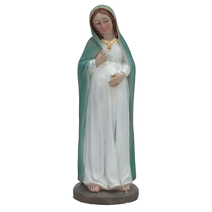 Pregnant Madonna dressed light 9 cm in resin