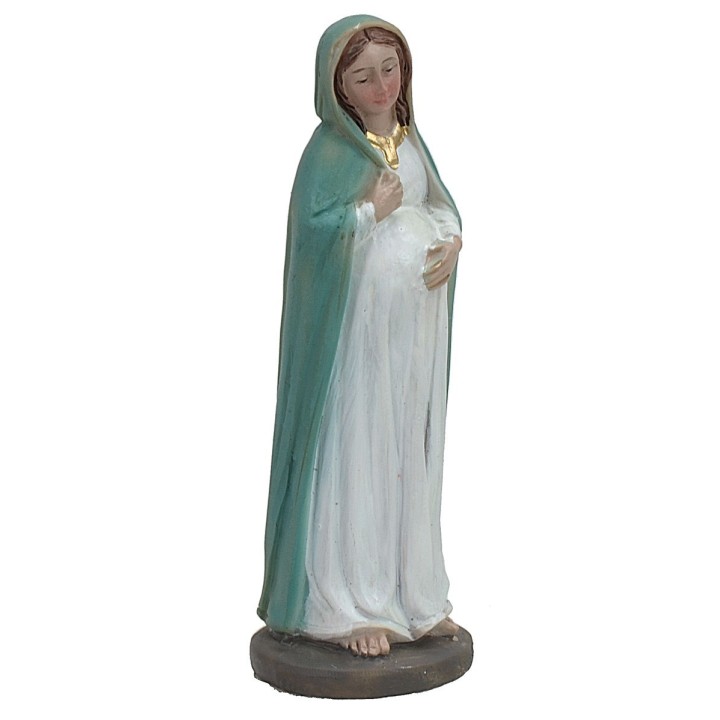 Pregnant Madonna dressed light 9 cm in resin