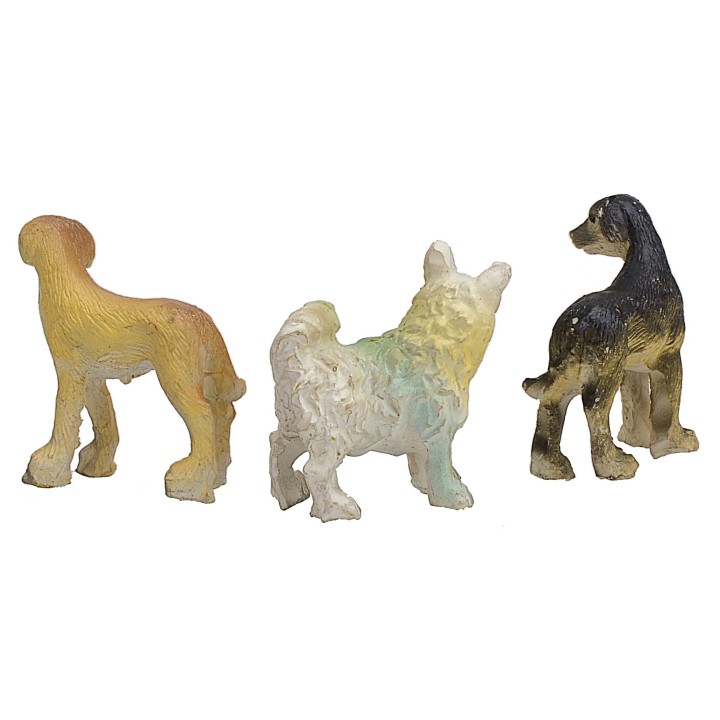Juego de 3 perros de resina