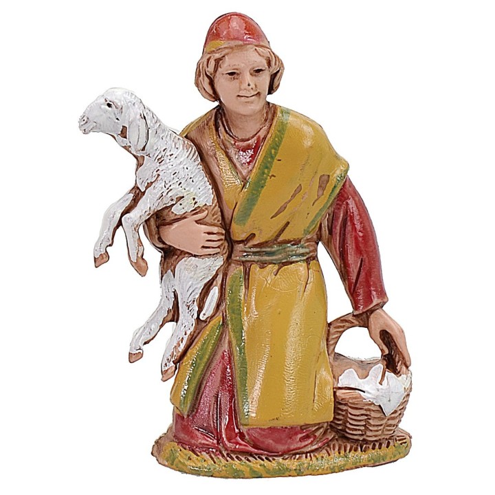 Inginocchiato con agnello cm 6,5 cost. 