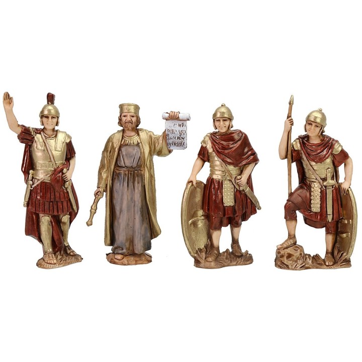 Set 4 figures Centurion, 2 soldiers and King Herod 8 cm series