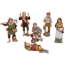 Set 6 statue per presepe 8 cm Landi Moranduzzo