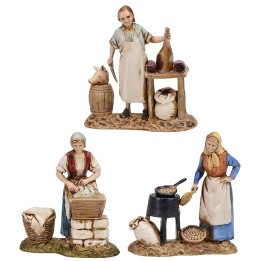 Set 3 scene al lavoro serie 8 cm Landi Moranduzzo
