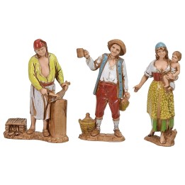 Set 3 soggetti Napoletani 8 cm Landi Moranduzzo