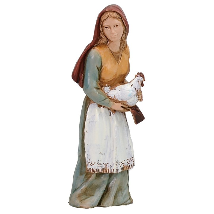 Donna con gallina cm 8 Landi