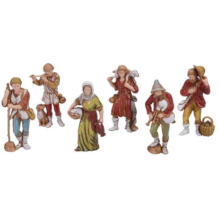 Set 6 statue per presepe 8 cm Landi Moranduzzo personaggi